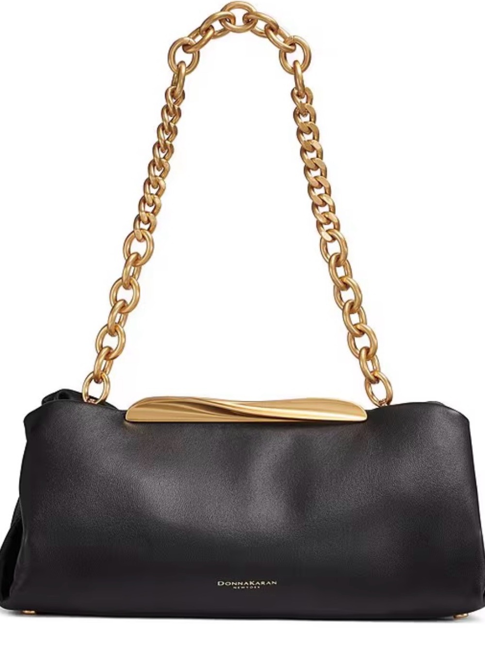 NWT Donna Karen Poplin Leather Convertible Clutch Bag